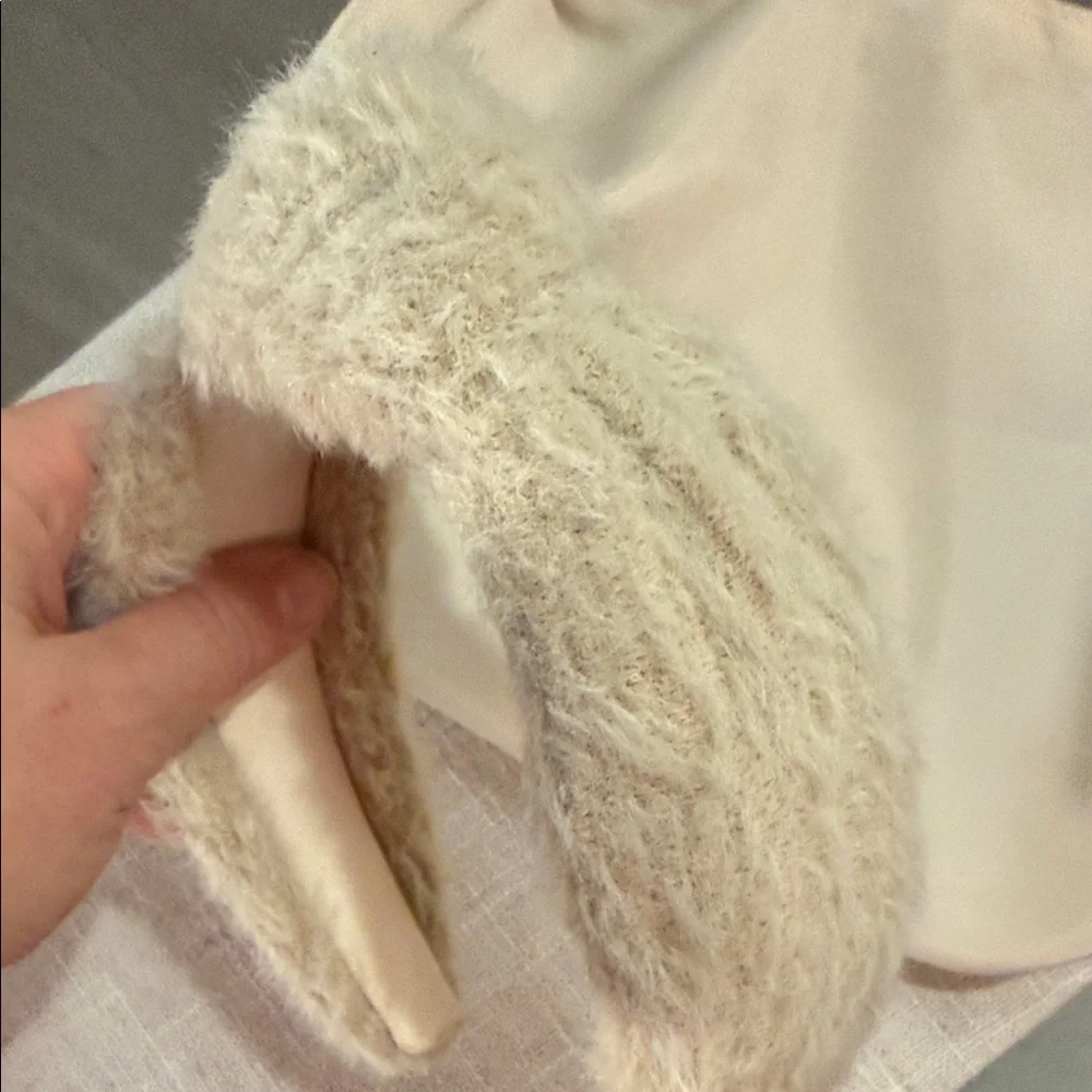 Kitsch Fluffy Beige Headband knot neutral furry hair accessories‎ beige tan cute